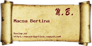 Macsa Bertina névjegykártya